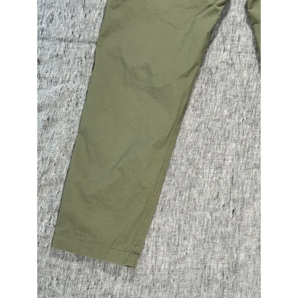 Wrmfzy Pants Mens Large Green Ripstop Tactical Cargo Elastic Waist Stretch
